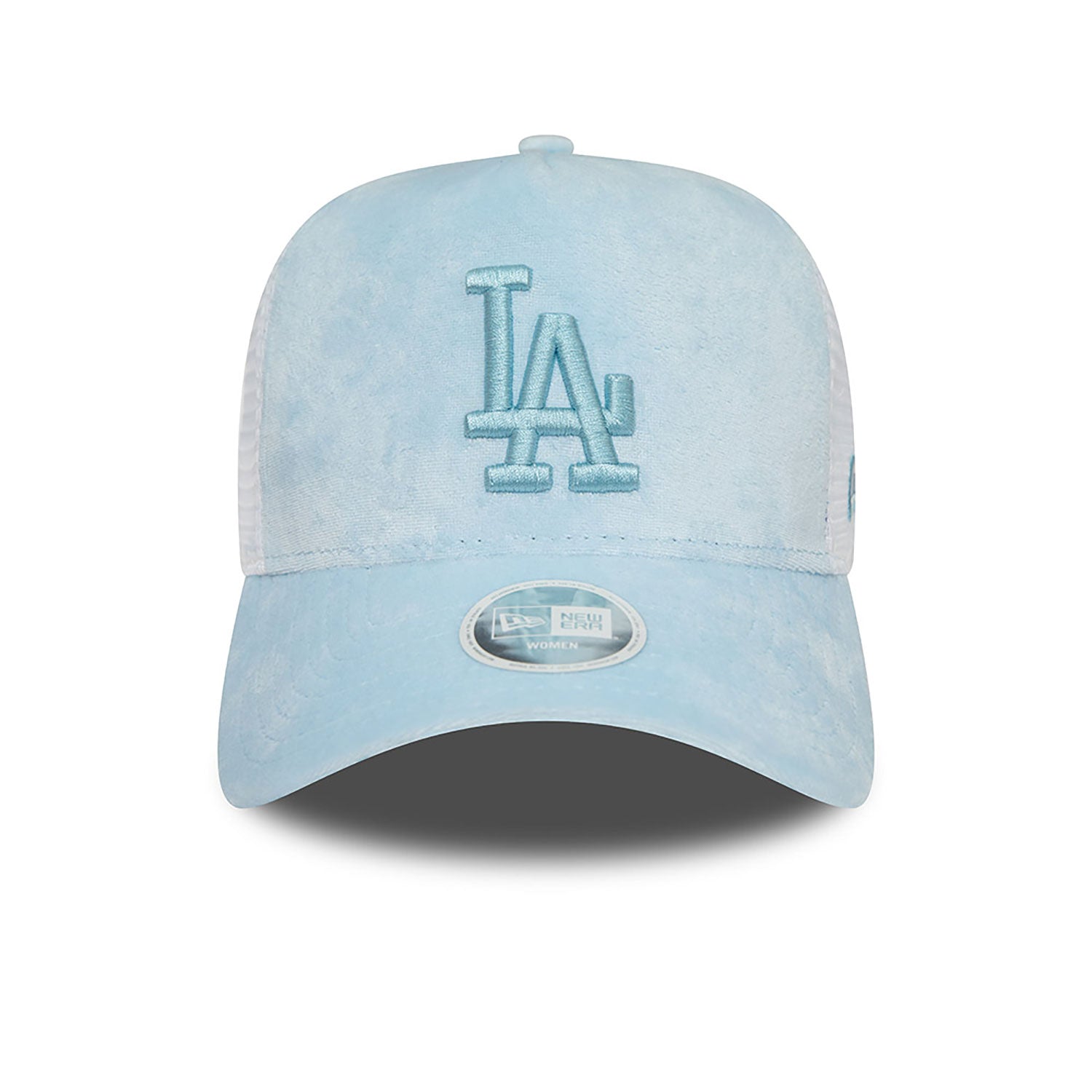 New Era LA Dodgers Women's Velour Blue A-Frame Trucker Cap - Cap On