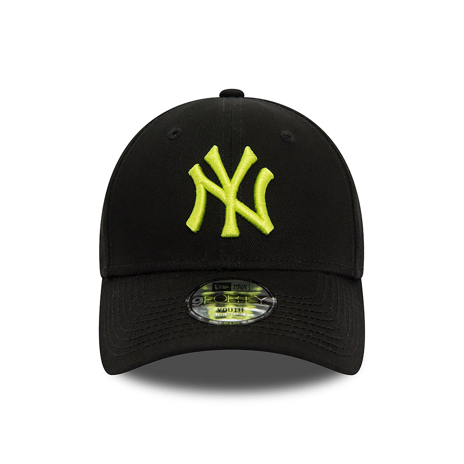 New Era New York Yankees Youth League Essential Black 9FORTY Adjustable Cap (Youth) - Cap On